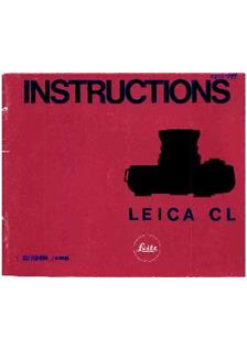 Leica CL manual. Camera Instructions.